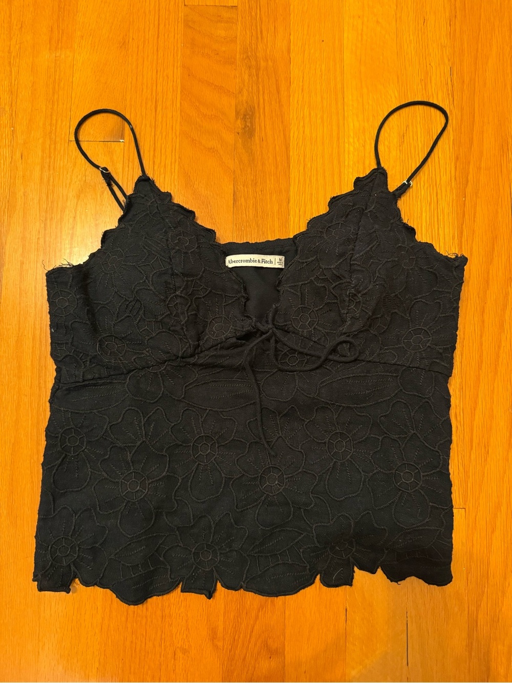 Abercrombie & Fitch Black Floral Lace Camisole